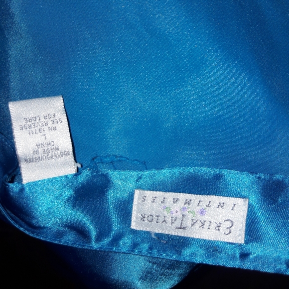 Vintage  lingerie turquoise hearts slip dress - Picture 5 of 5